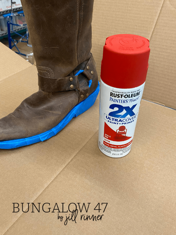 spray painting leather boots