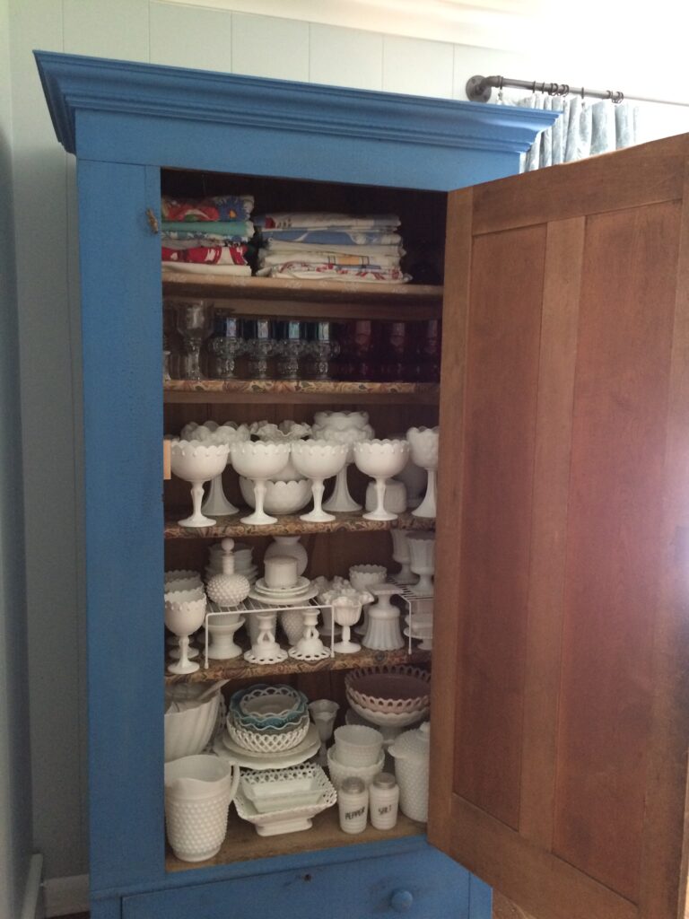 shelves added for cabinet makeover