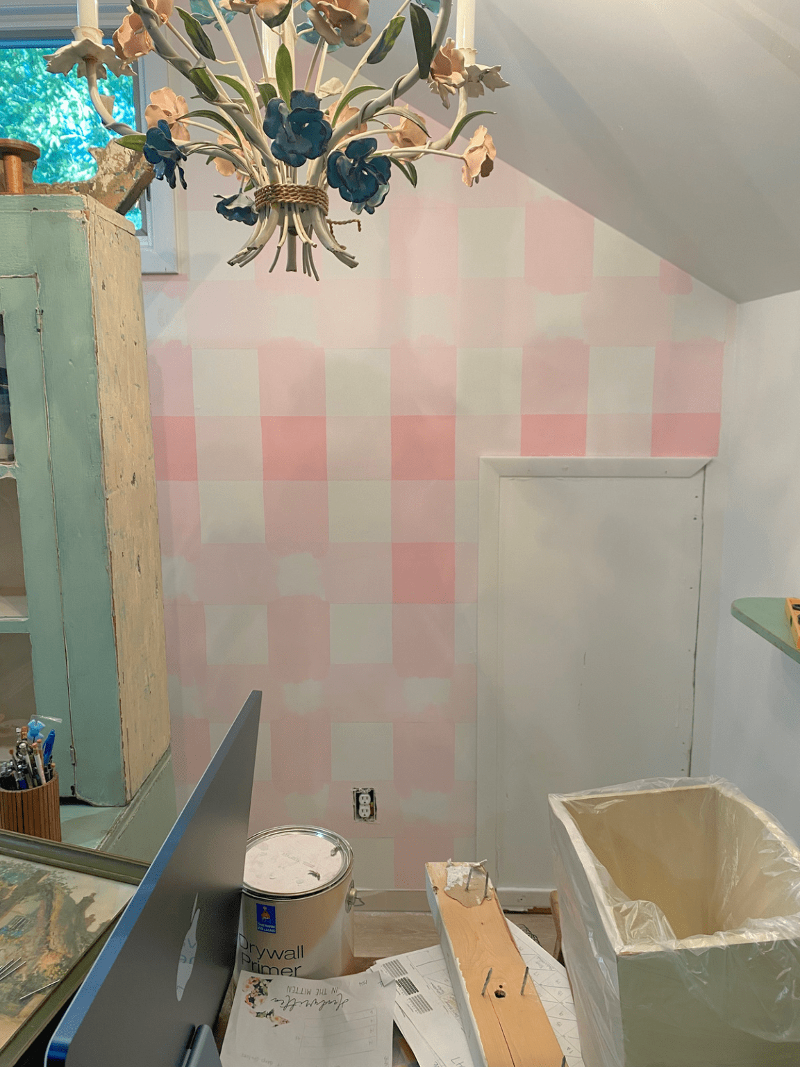 How to Paint Gingham on a Wall