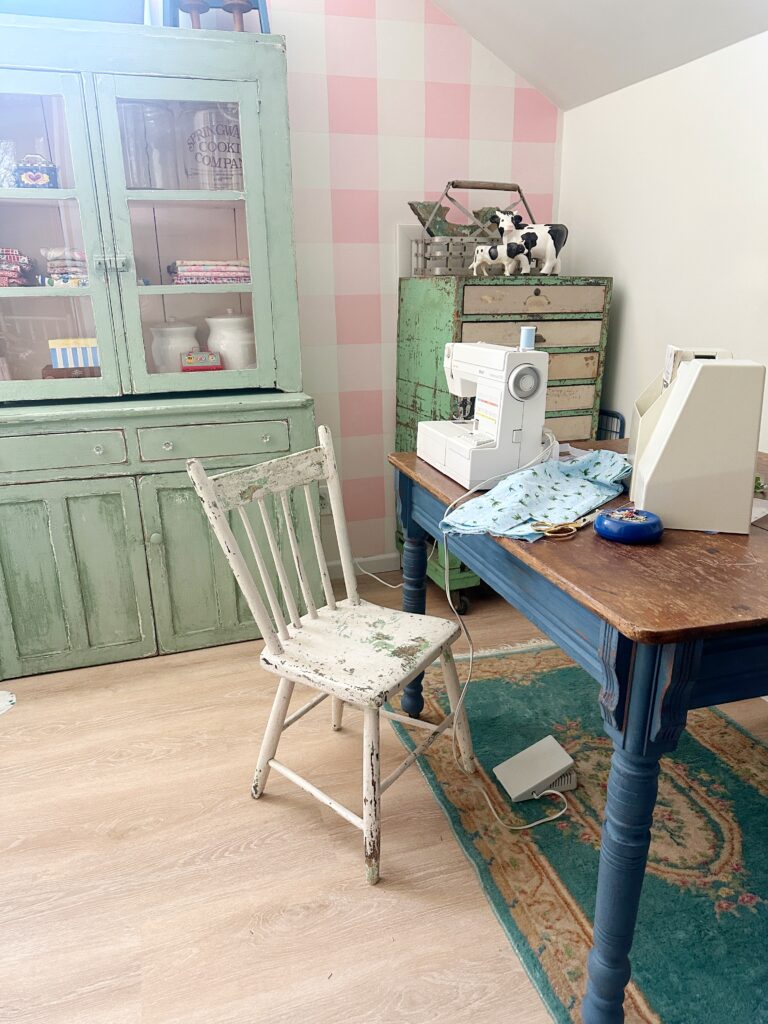 sewing table in a home office