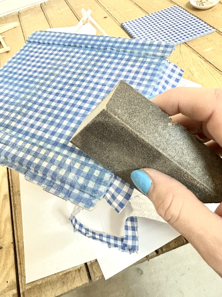 sanding napkin edges
