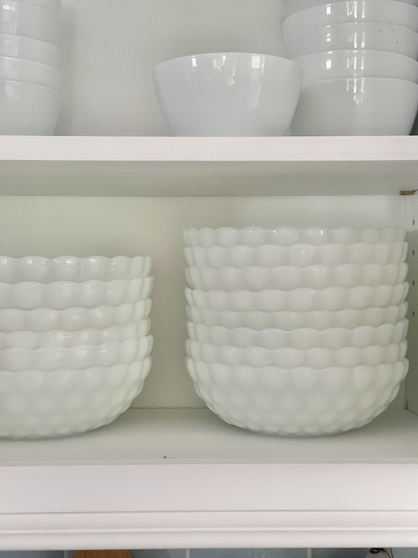 milk glass bubble bowl for everyday dishes