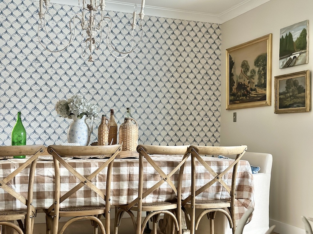 gingham tablecloth for fall decor