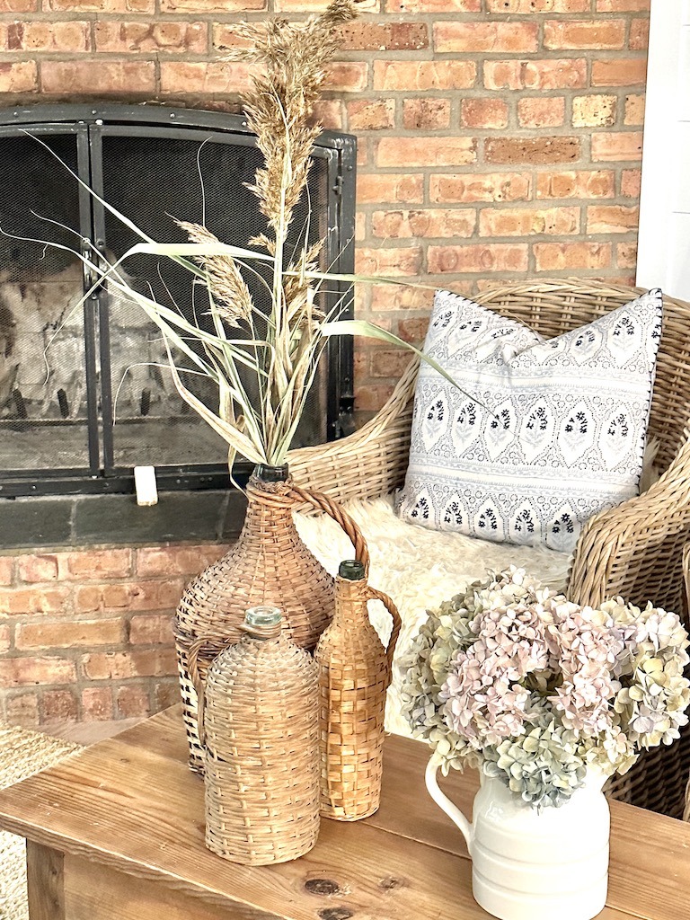 dried fall hydrangeas for family room autumn decor