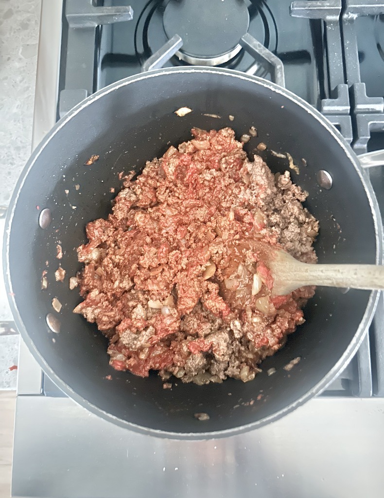 brown the tomato paste onto the meat for best chili recipe