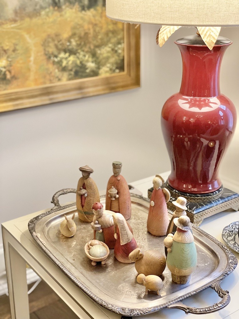 Christmas nativity sets at Jean Stoffer Madison house house tour