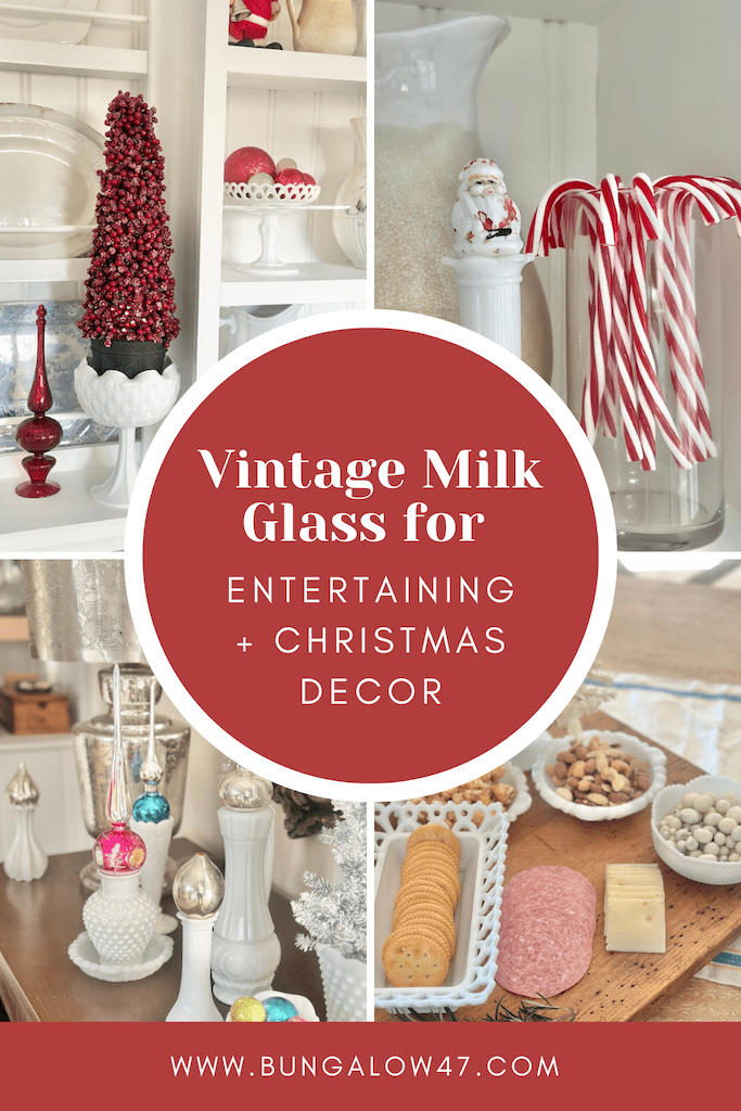vintage milk glass for entertaining and christmas decor