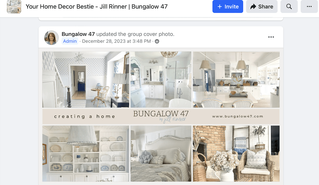 Bungalow 47 Facebook group for chatting about home decor and getting inspired