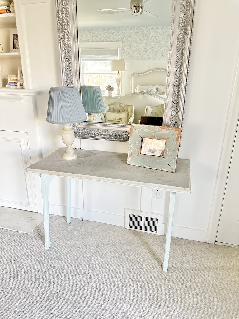 a bit of paint and some styling mirror and table marble
