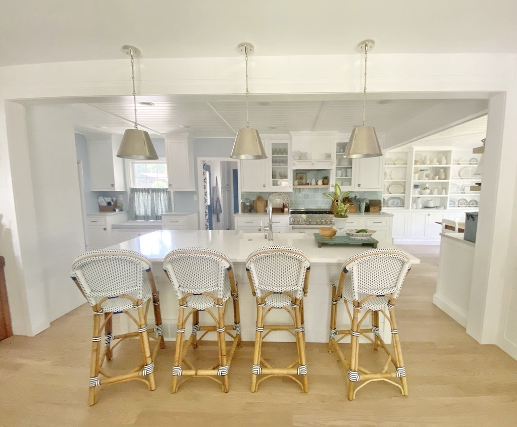 large kitchen island size with four stools