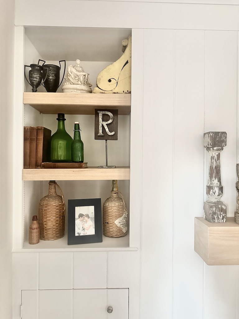 how to make old built-ins and shelves look more modern small built-in