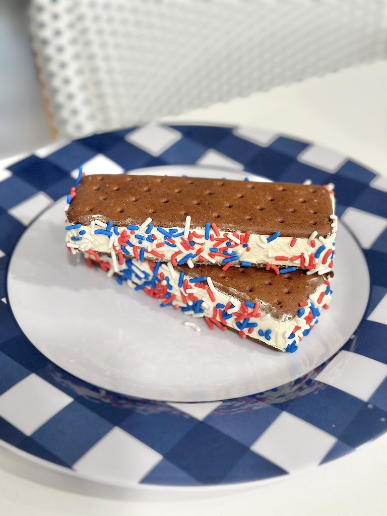 Easy Patriotic Food Ideas for Your Summer Cookout ice cream sandwiches